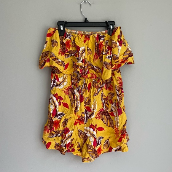 Xhiliration Patterned Off The Shoulder Romper - Picture 2 of 3